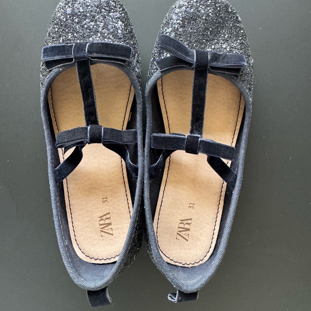 Zara Glitter Ballet Flats